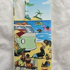 Beach Theme Phone Case with Dachshund Design For Samsung S21 Phone, NWOT